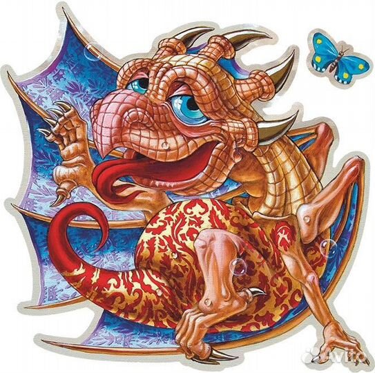Деревянный пазл Дракон и бабочка (davici)