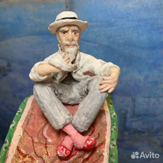 Ватная елочная игрушка. Старик Хоттабыч