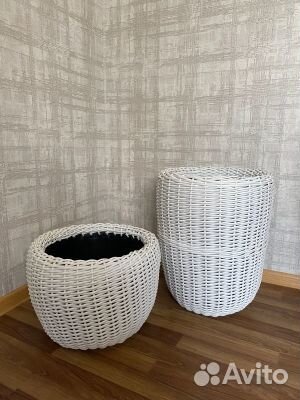 Кашпо из искусственного ротанга