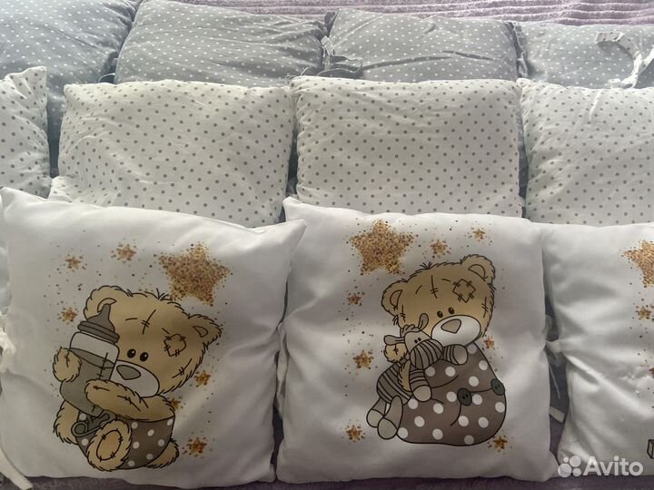 Бортики в детскую кроватку + балдахин