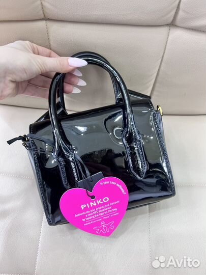 Сумка pinko лакированая с бантом