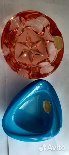 Пепельницы богемское цветное стекло времен СССР