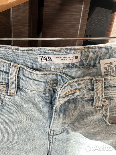 Джинсы zara 34 новые с заниженной талией