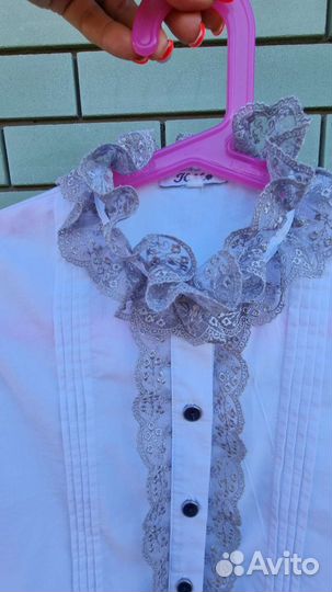 Нарядная школьная блузка для девочек 140