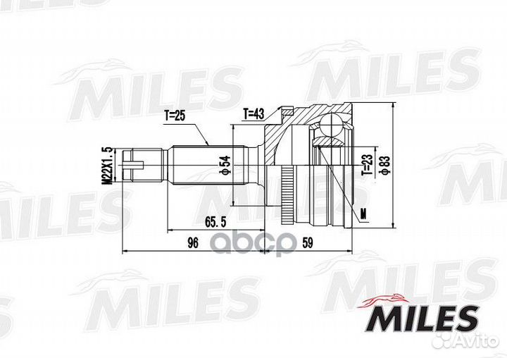 ШРУС mitsubishi carisma 1.6-1.8 99-04 нар. +ABS