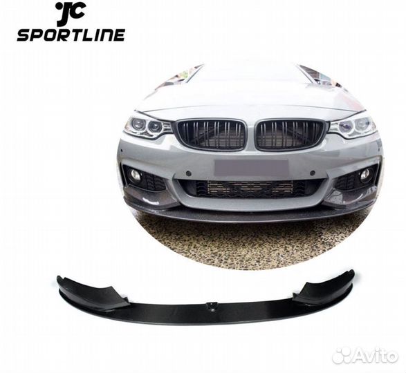 Сплиттер BMW F32 бмв Ф32 чёрный глянец