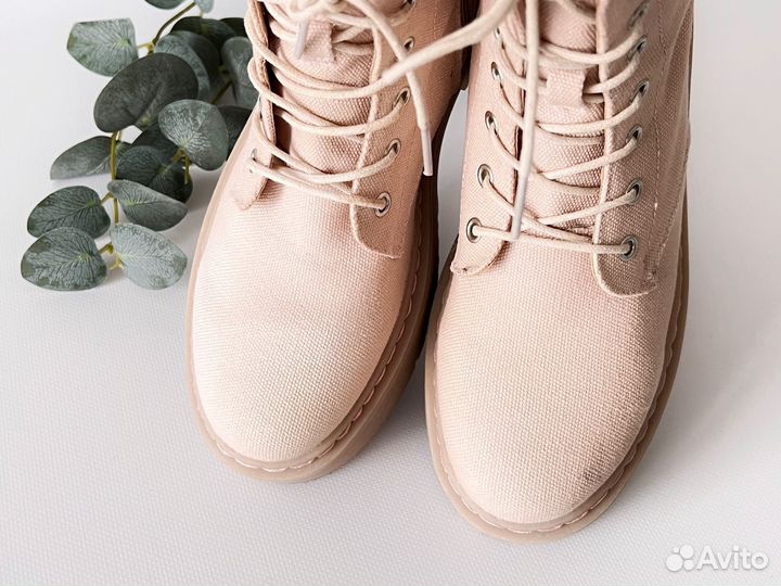 Ботинки женские на высокой подошве текстиль