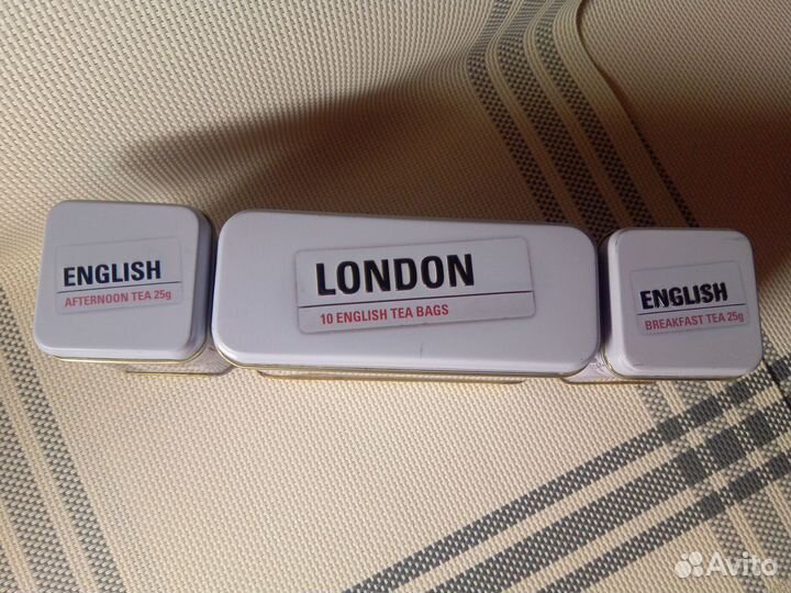 Жестяные банки- мини для чая: Лондон