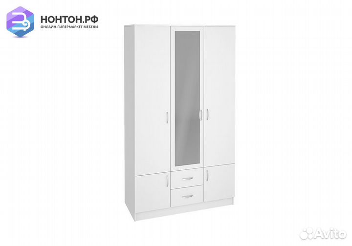 Шкаф 3-х створчатый Ронда белое дерево