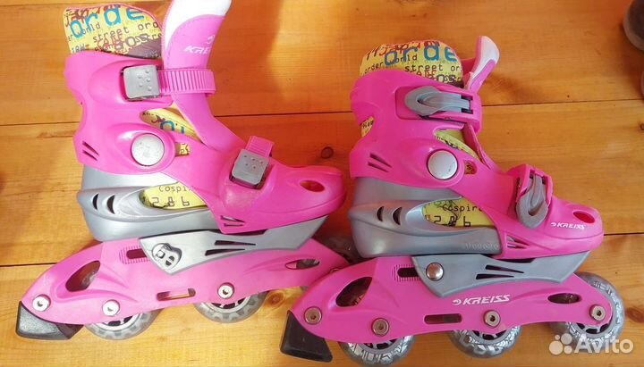 Роликовые коньки раздвижные с защитой
