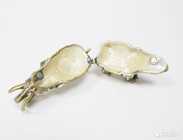 Шкатулка для украшений Слон, металл, высота 6,3 см