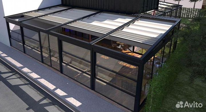 Гильотинное и безрамное остекление