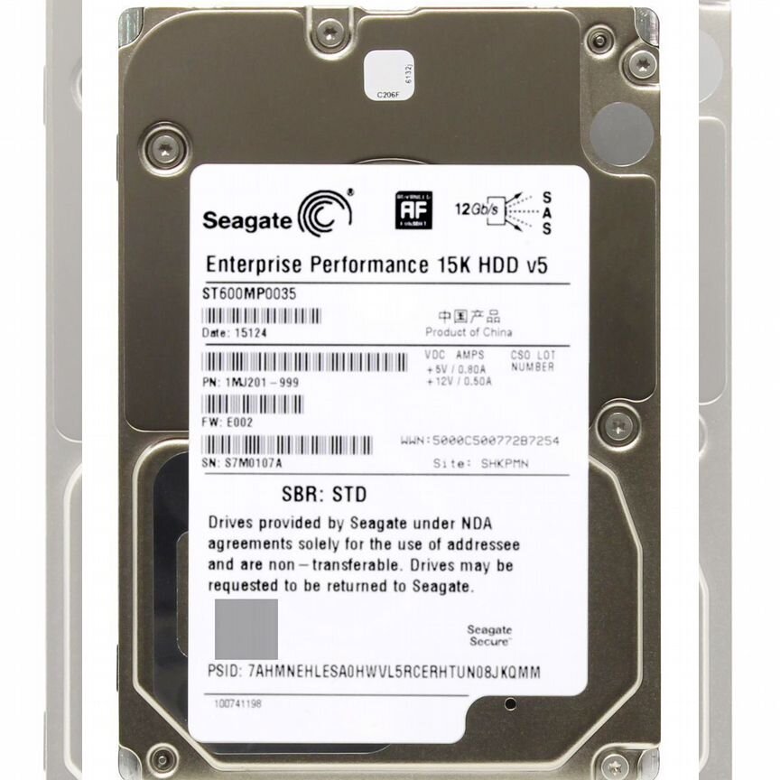 [599476-003] Жесткий Диск Seagate 600gb St600mp0035 Sas 2.5 599476-003