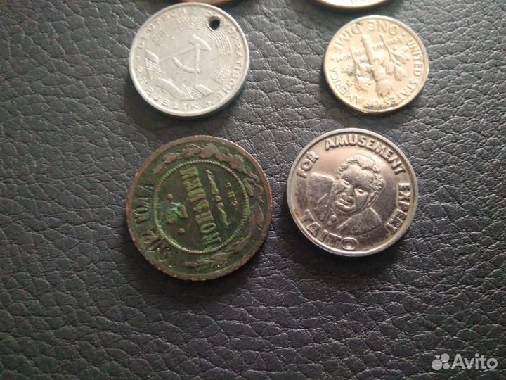 Монеты набор 7 шт. Sen, liberty, peening, talto, к