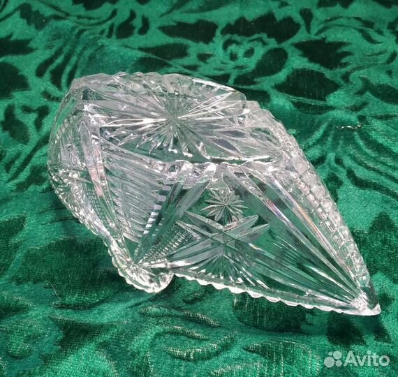 Конфетница ладья хрусталь СССР