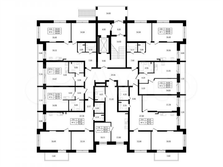 3-к. квартира, 96,7 м², 1/9 эт.