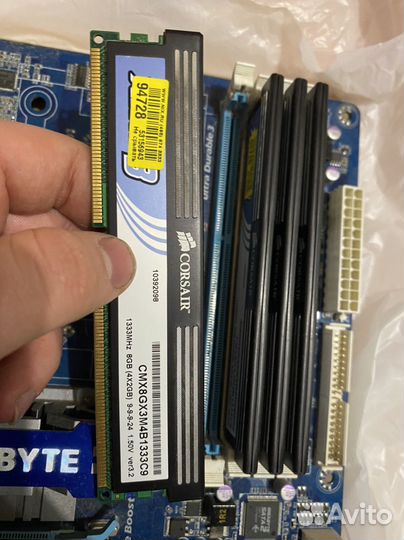 Материнская плата gigabyte (AM3) с цп и памятью