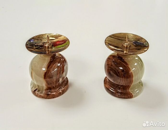 Подсвечники из оникса (натур. камень) с иглой