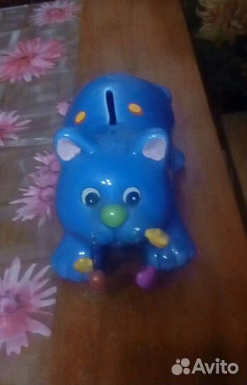 Керамическая глиняная копилка кошечка