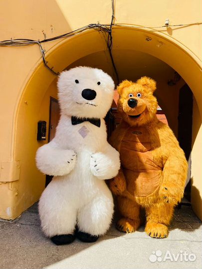 Анимация, Большой белый мишка,мишки ростовые