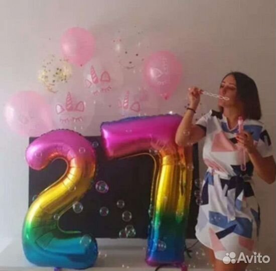 Юбилей 50 лет- декорация из шаров - цифр