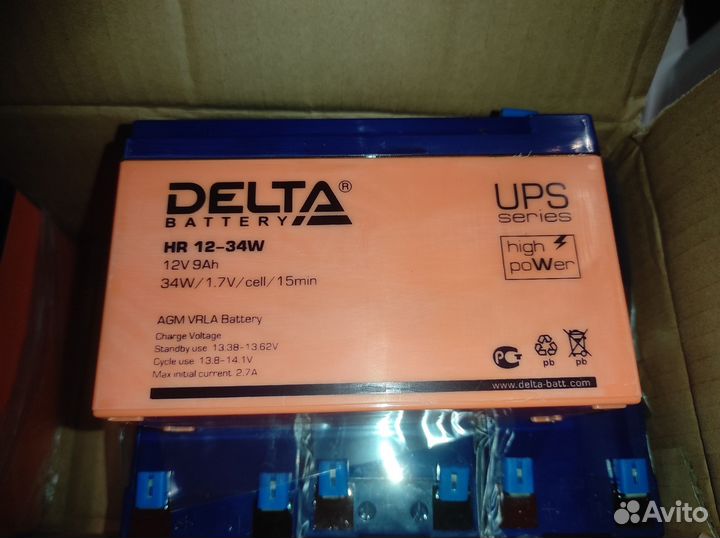 Аккумулятор delta 12v 9a/h