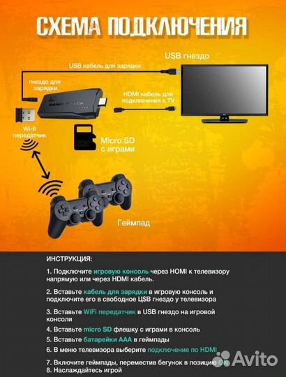 Игровая Приставка game stick для тв Dendy sega ps1