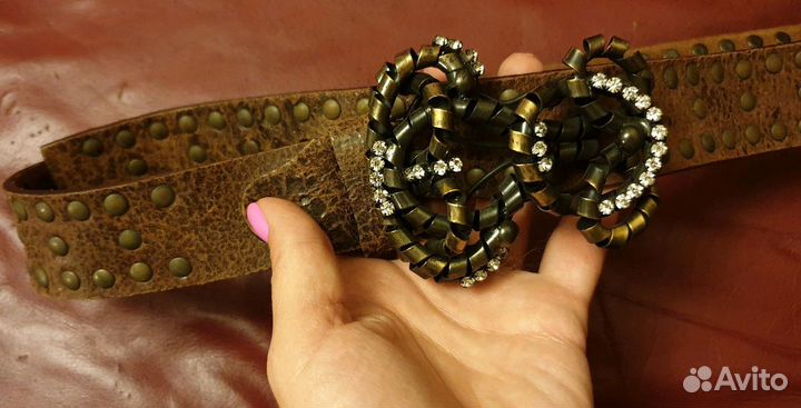 Ремень кожаный итальянский новый