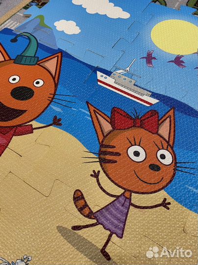 Ковер пазл детский Три кота
