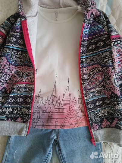 Джинсы и толстовка на девочку,р.104 см