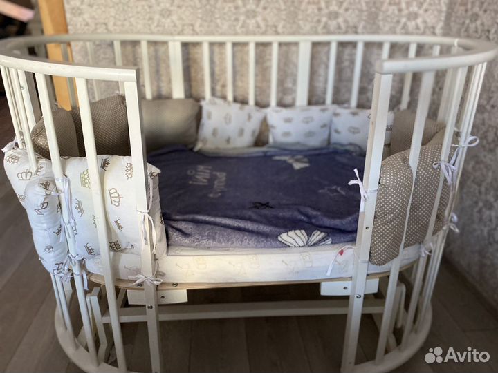 Детская кровать 9в1 с матраса ми и маятником
