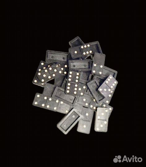 Домино классическое чёрное. Настольная игра