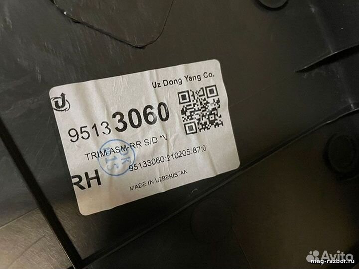 Обшивка двери задней правой Chevrolet Spark, III