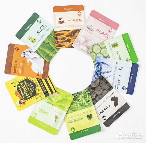 Набор корейских масок FarmStay 40 штук