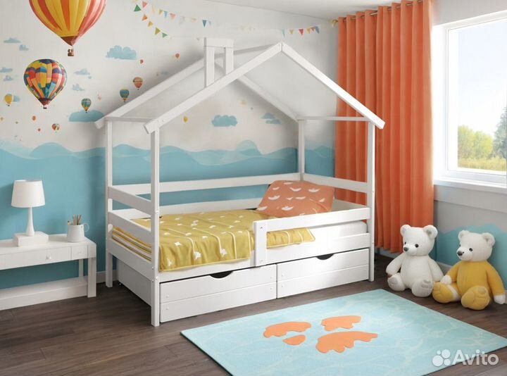 Детская кровать с дизайном в виде терема