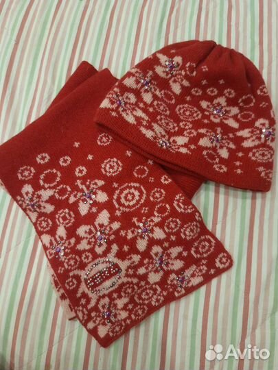Комплект шапка, шарф зима