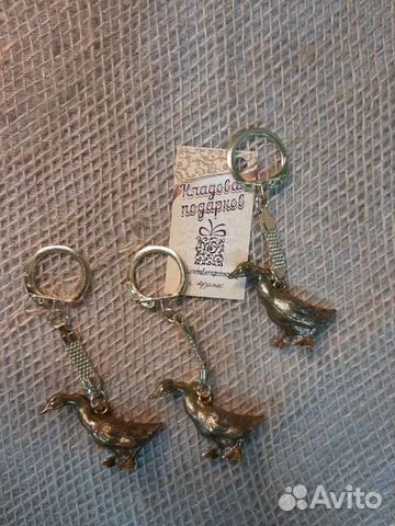 Брелок на ключи гусь бронза