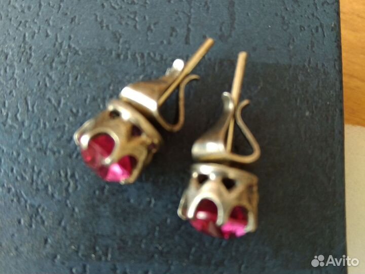 Серебряные серьги СССР 875 пробы