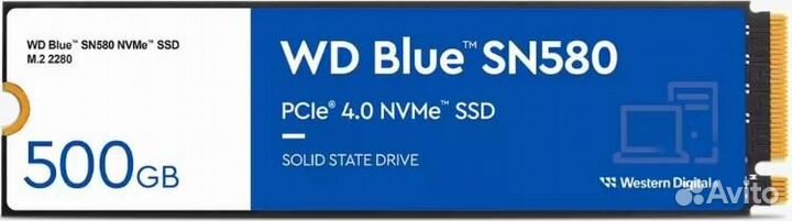 500 гб SSD M.2 накопитель WD Blue SN580 NVMe
