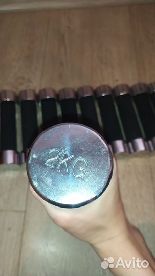 Гантели хромированные 1 2 кг