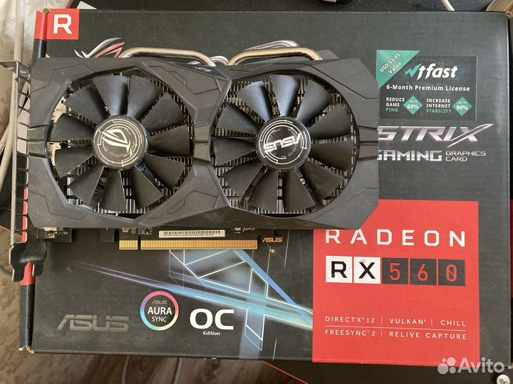 Видеокарта Asus Radeon RX560 Strix OC 4Gb