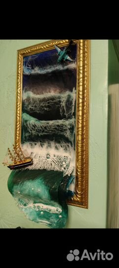 Картина из эпоксидной смолы море