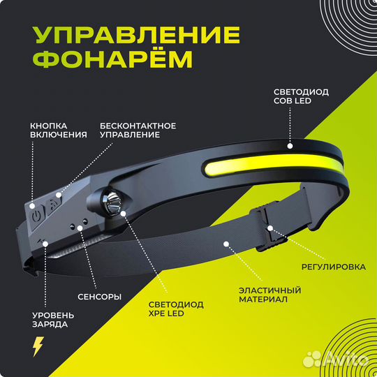 Фонарь налобный гибкий опт и розница