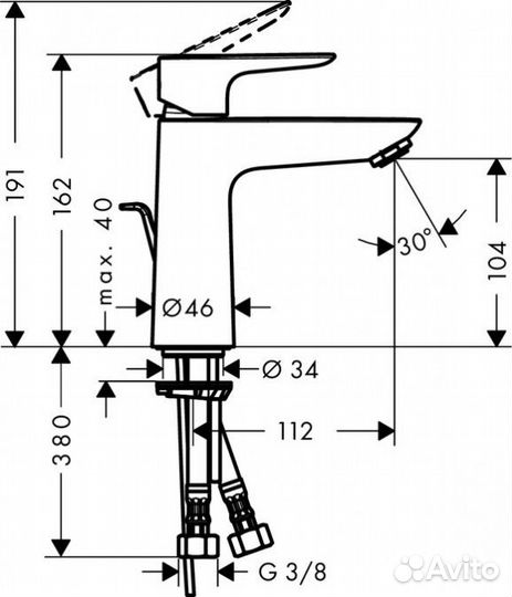 Смеситель для раковины Hansgrohe Talis E 110 71710