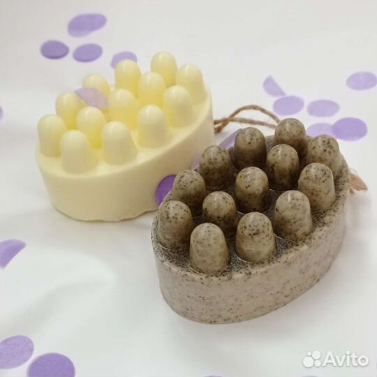 Массажное мыло ручной работы с люфой