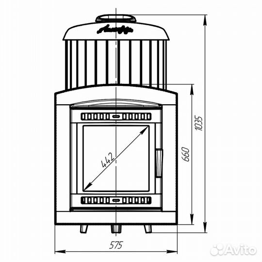Печь банная атмосфера в ламелях змеевик наборный