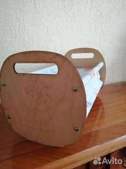Кукольная кроватка люлька деревянная