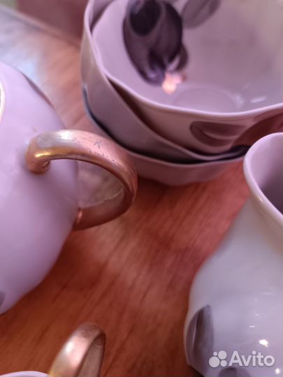 Чайный сервиз Черные розы. Дулево