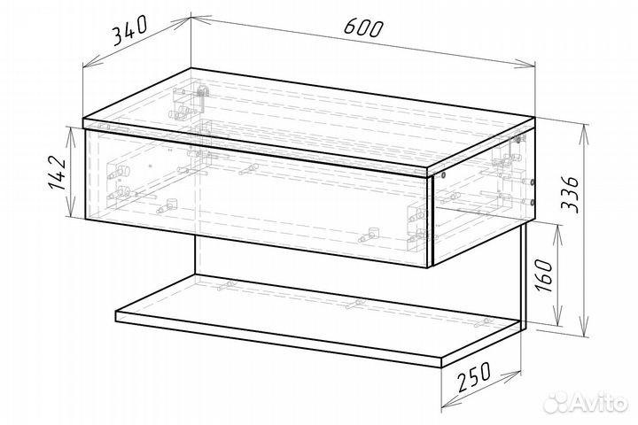 Тумба подвесная Дельта-1