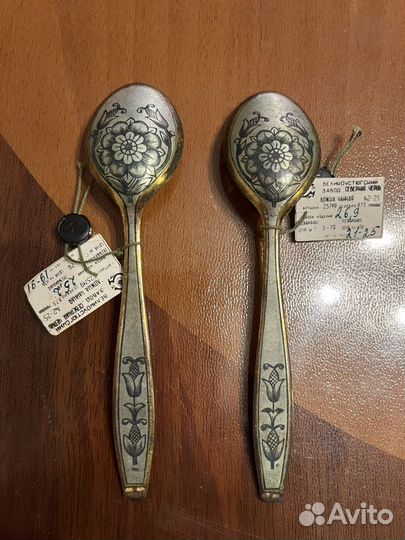 Чайные ложки серебро СССР 875пр